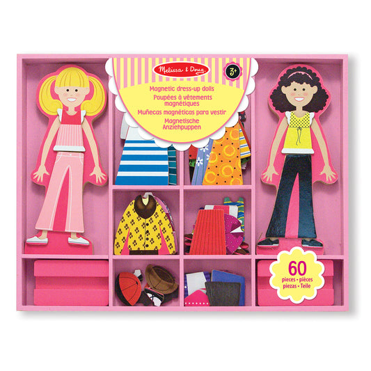 Melissa & Doug Abby and Emma Wooden Dress-Up Dolls