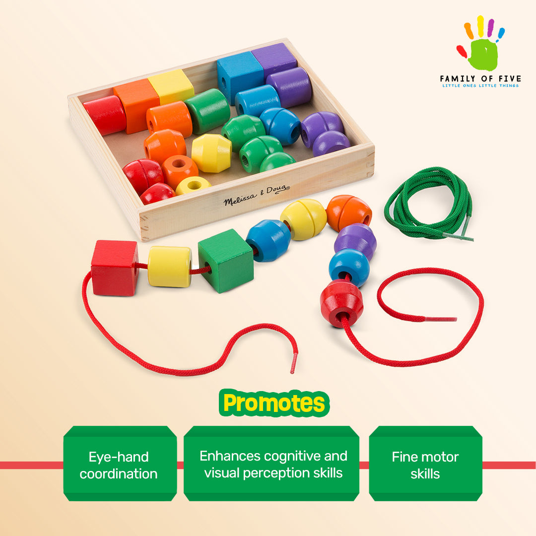 Melissa Bead Toys For Toddlers Wooden Lacing Beads Melissa Doug