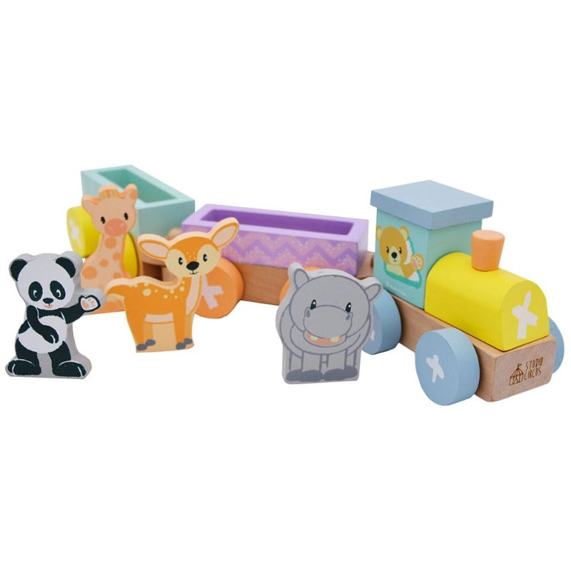 wooden train set for toddlers