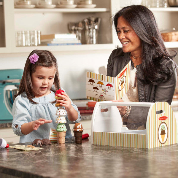 Melissa & Doug Wooden Scoop and Serve Ice Cream Counter