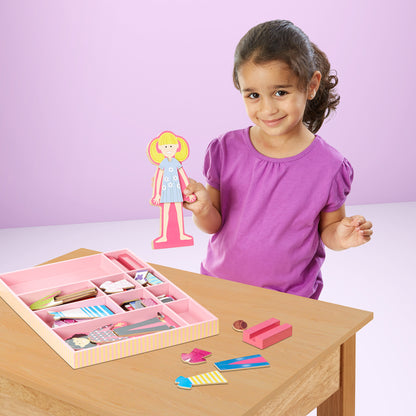 Melissa & Doug Abby and Emma Wooden Dress-Up Dolls
