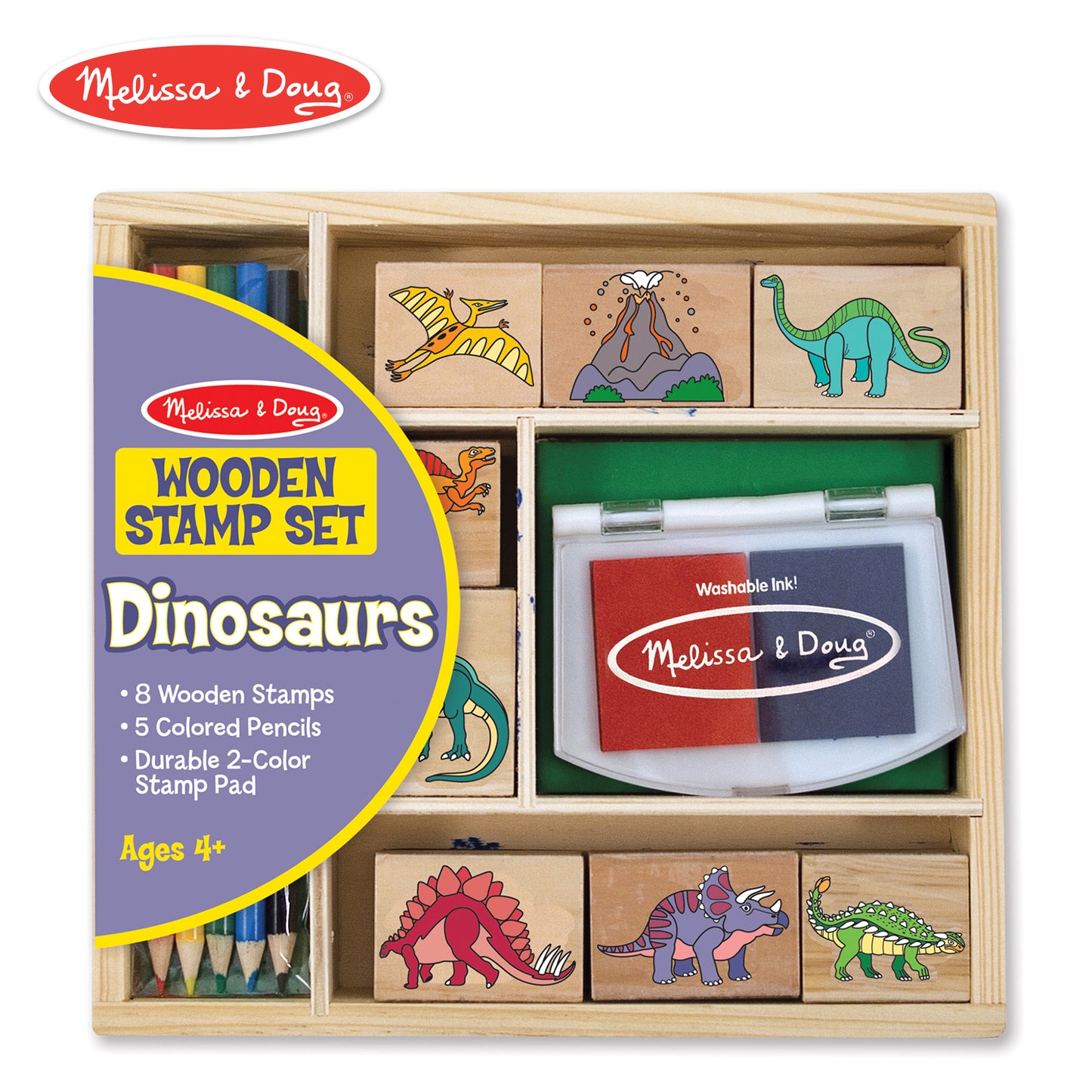Melissa & Doug Wooden Dinosaur Stamp Set