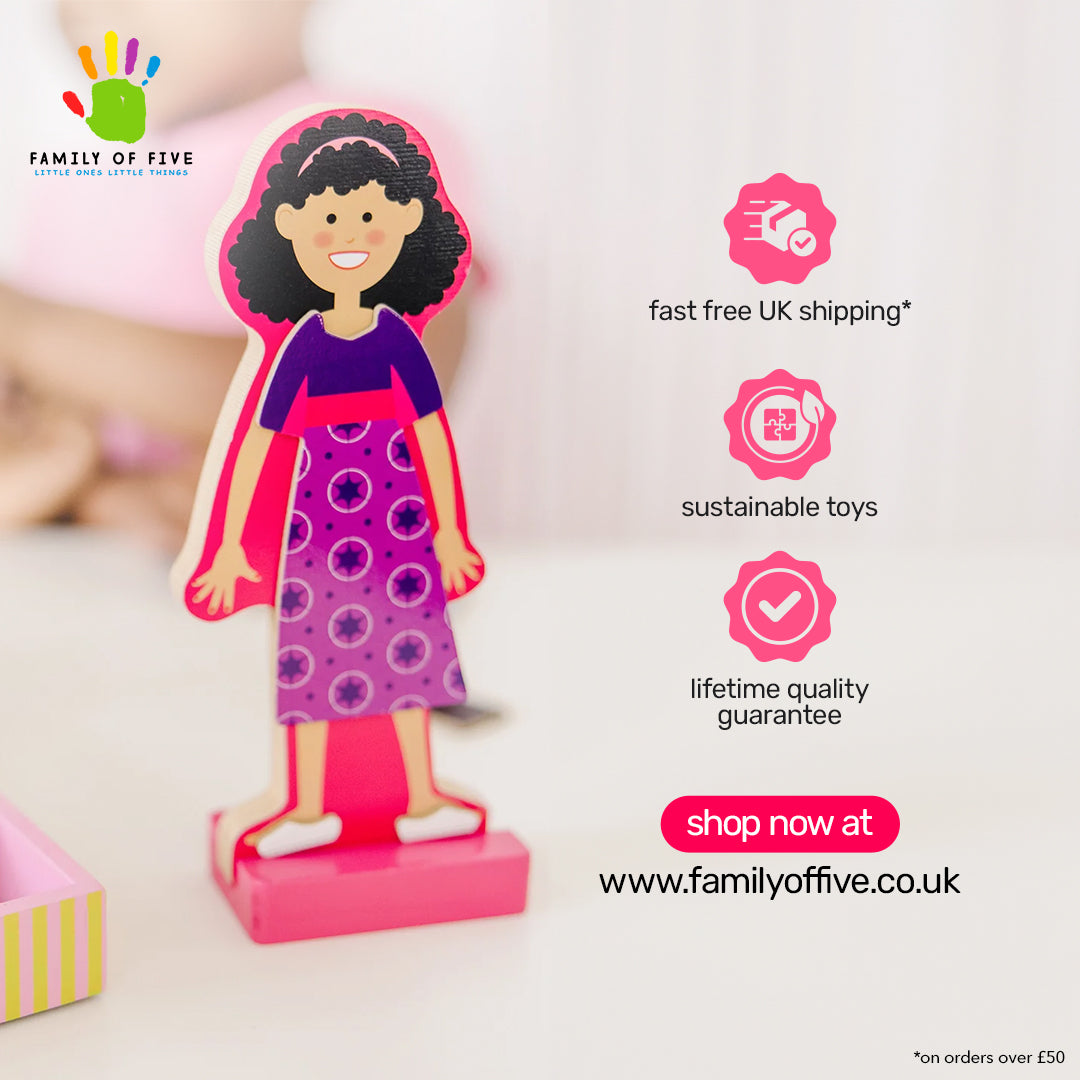 Melissa & Doug Abby and Emma Wooden Dress-Up Dolls