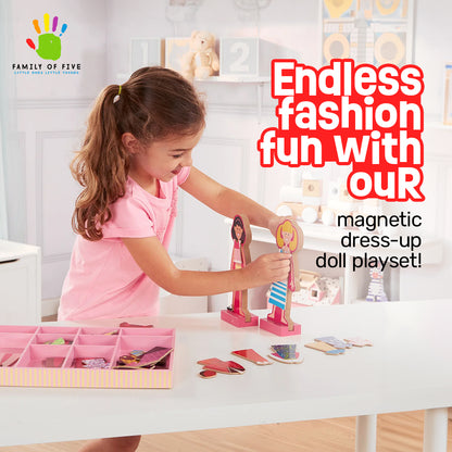 Melissa & Doug Abby and Emma Wooden Dress-Up Dolls