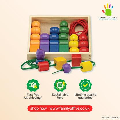 Wooden Lacing Beads Melissa Doug Family of Five® UK – Family