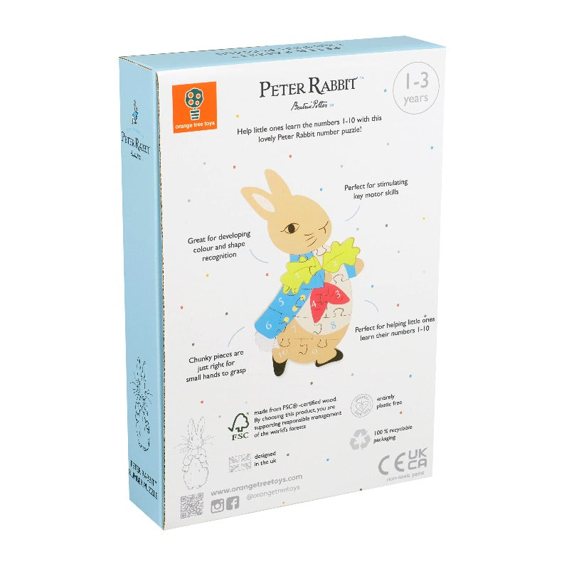 Wooden Number Puzzle Peter Rabbit - Family of Five® UK – Family of Five ...