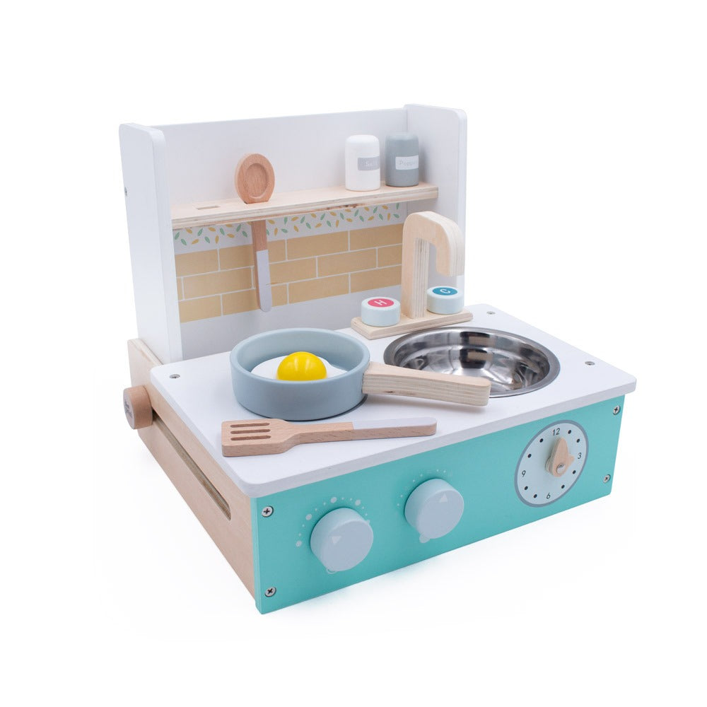 Wooden play kitchen set