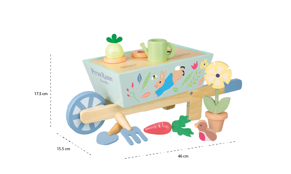 wooden wheelbarrow