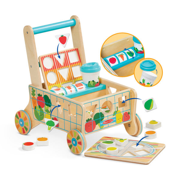 Melissa & Doug Wooden Shape Sorting Grocery Cart