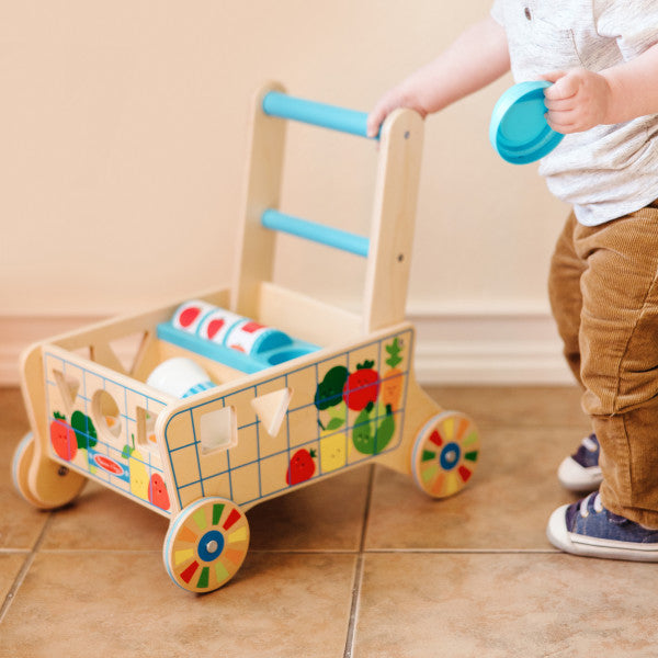 Melissa & Doug Wooden Shape Sorting Grocery Cart