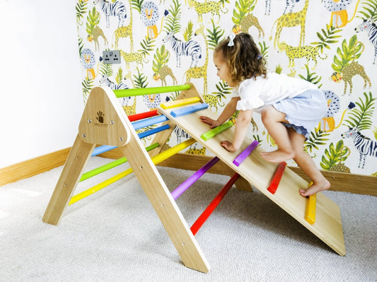 pikler triangle with slide